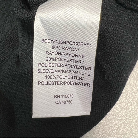 Hailey Lyn Black Knit Knee Length Dress with See Through Sequin Sleeves Size L - Picture 8 of 9